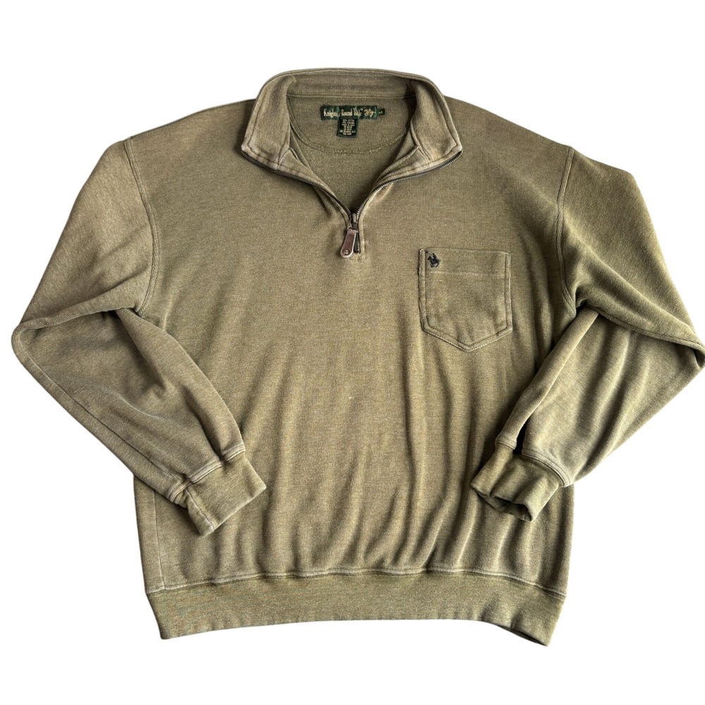 Knights‎ of Round Table Mens Medium Quarter Zip Pullover Sweatshirt Olive Green
